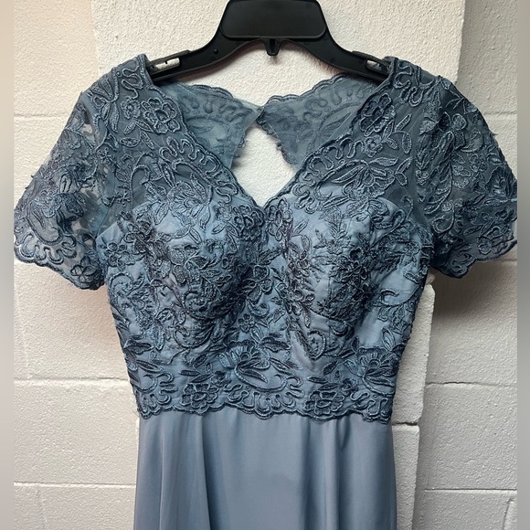 Mother of the bride or groom, women's formal dress, Blue - Picture 2 of 6